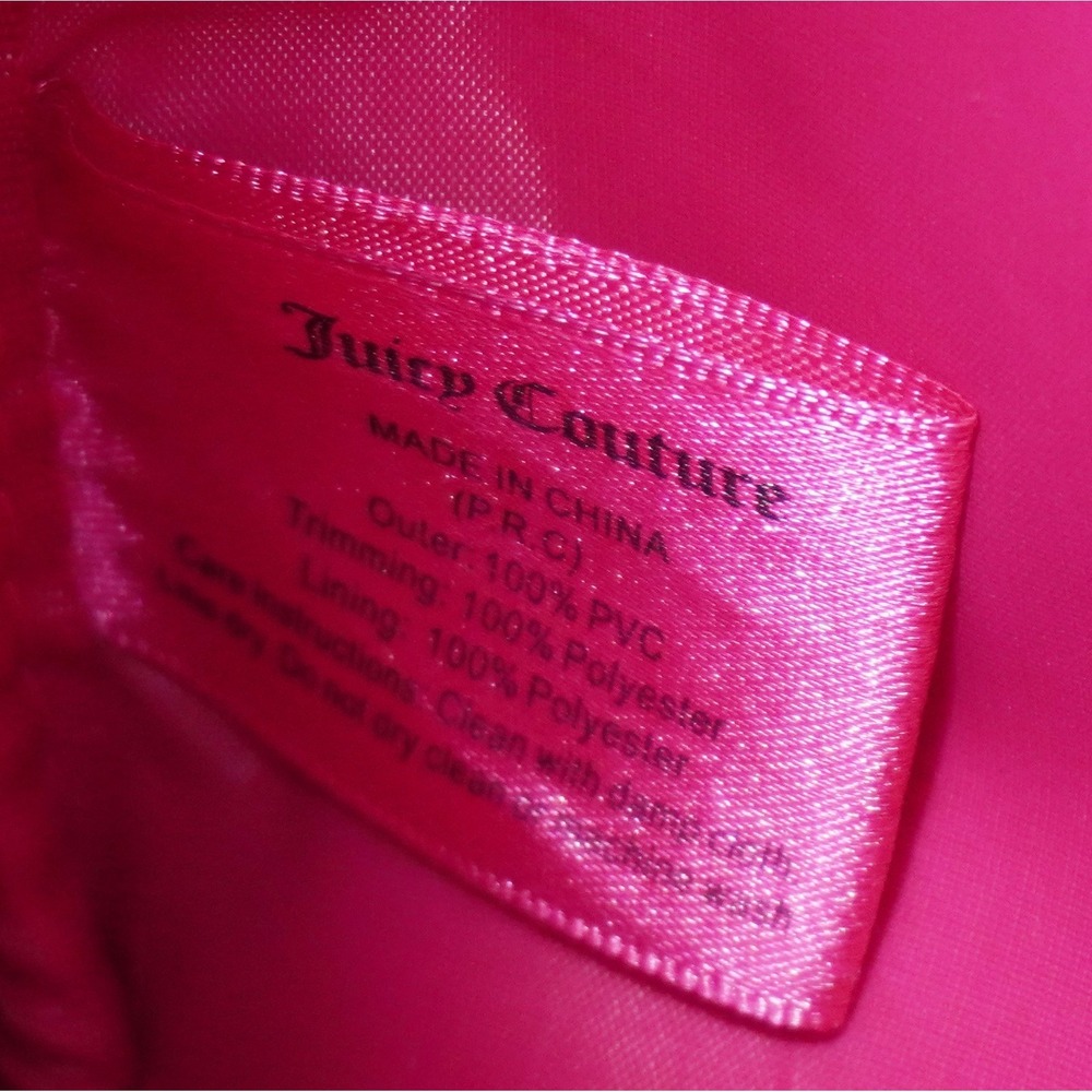 Juicy Couture Pink Velour Faux Leather Barbiecore Hand Bag Gold Trim w/ J Charm - Picture 10 of 10